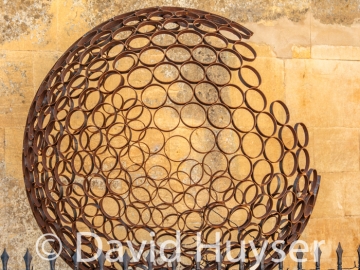 copper ball, golden wall